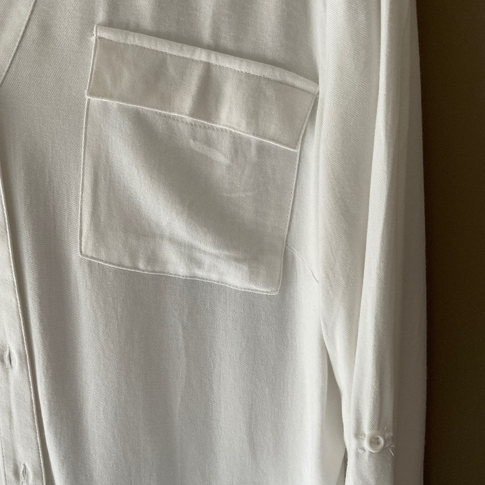 Classic Design White Button Down Blouse. - image 1